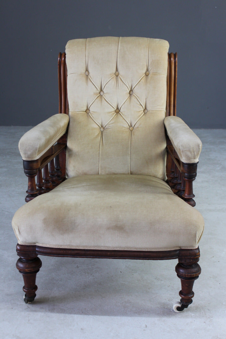 Antique Victorian Library Chair - Kernow Furniture