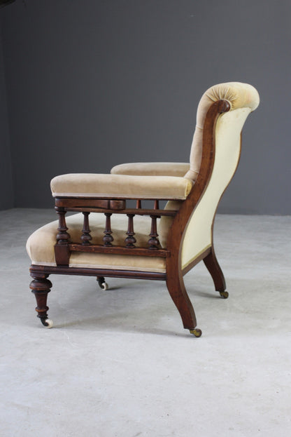 Antique Victorian Library Chair - Kernow Furniture