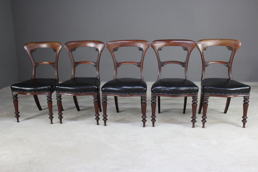 5 Victorian Mahogany Dining Chairs - Kernow Furniture