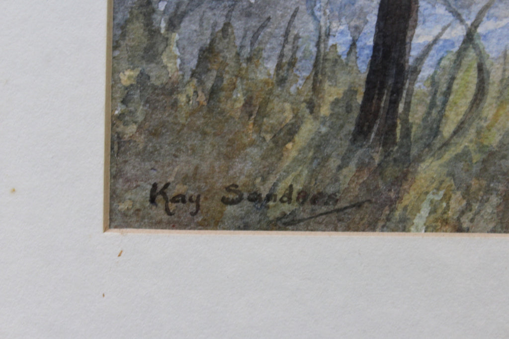 Boy Fishing Patching Pond - Kay Sanders Watercolour - Kernow Furniture