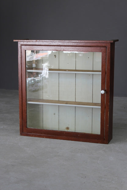 Antique Pine Glazed Wall Cupboard - Kernow Furniture