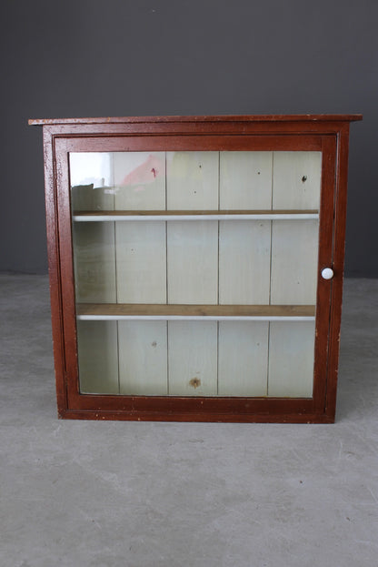 Antique Pine Glazed Wall Cupboard - Kernow Furniture