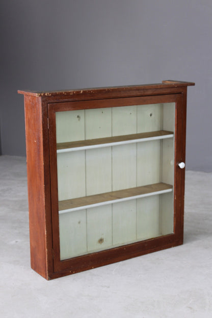 Antique Pine Glazed Wall Cupboard - Kernow Furniture