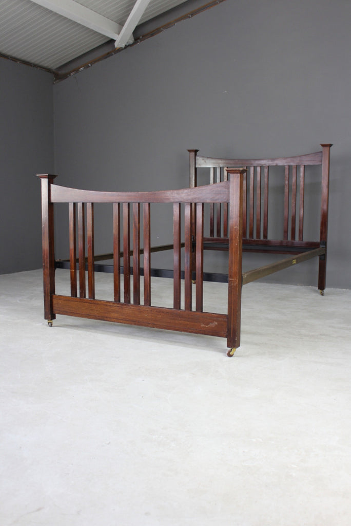 Edwardian Small Double Mahogany Bed Frame - Kernow Furniture
