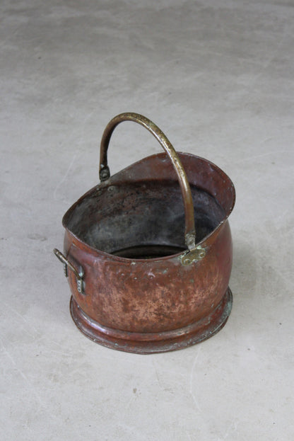 Vintage Copper Coal Scuttle - Kernow Furniture