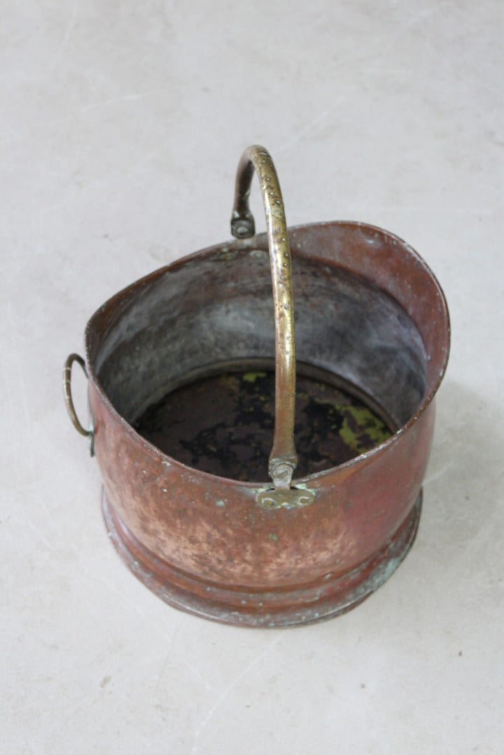 Vintage Copper Coal Scuttle - Kernow Furniture