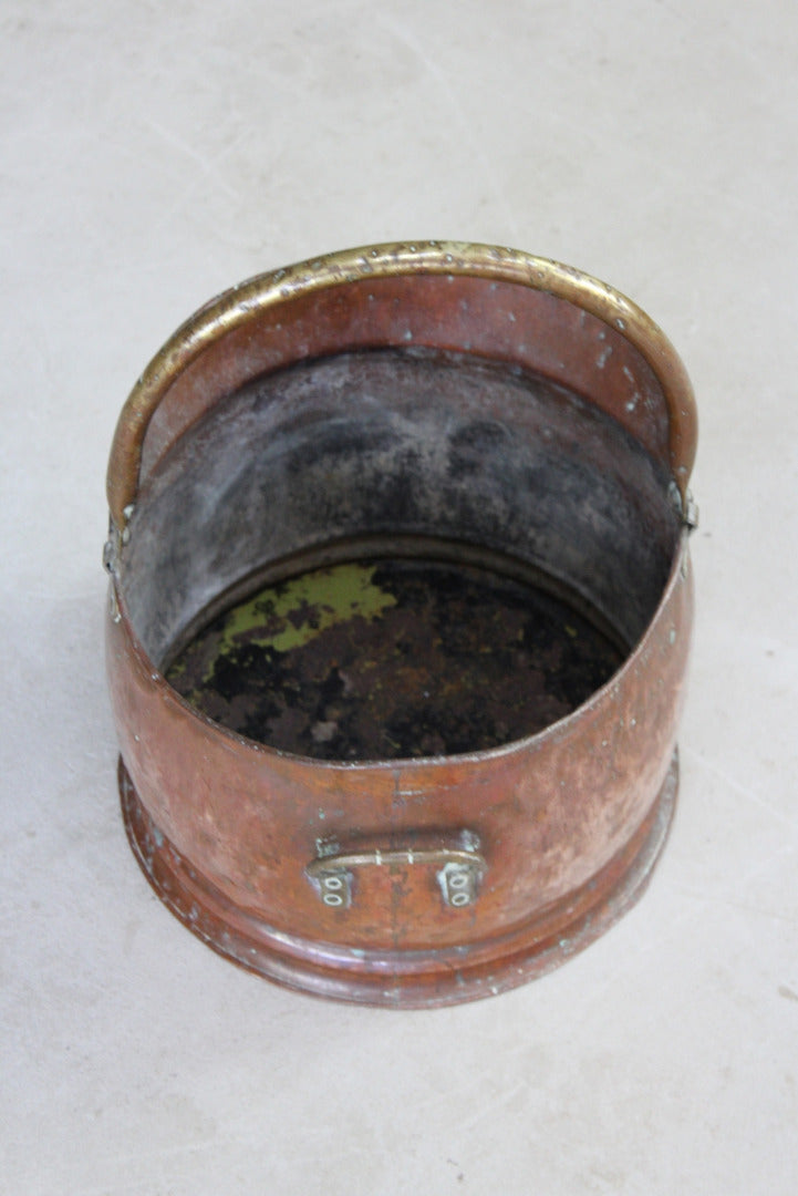 Vintage Copper Coal Scuttle - Kernow Furniture