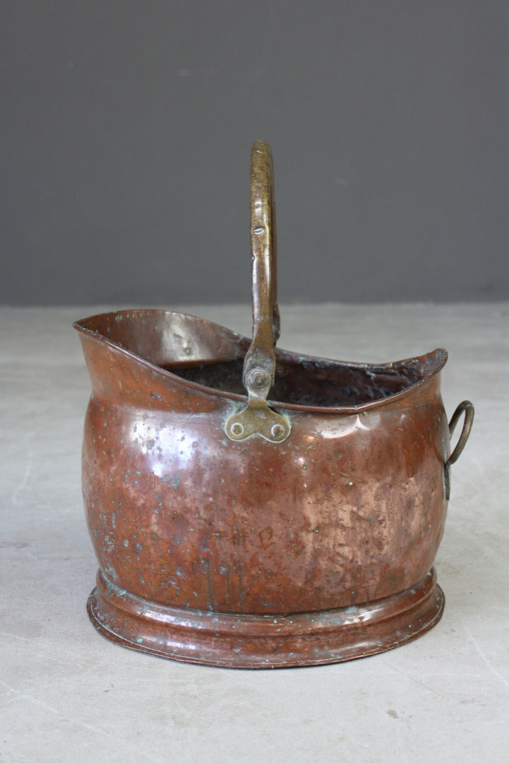 Vintage Copper Coal Scuttle - Kernow Furniture