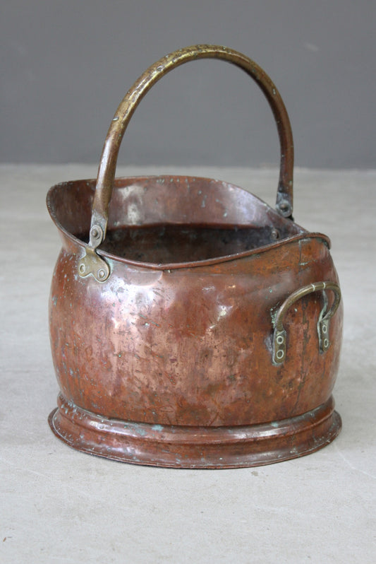 Vintage Copper Coal Scuttle - Kernow Furniture