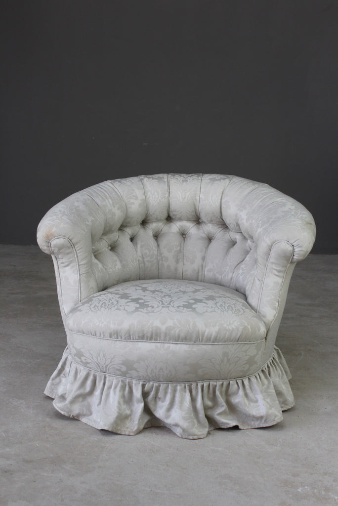 Antique Upholstered Tub Chair - Kernow Furniture