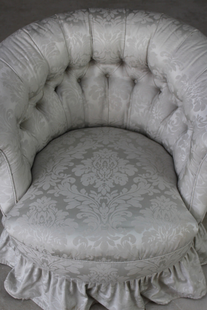 Antique Upholstered Tub Chair - Kernow Furniture