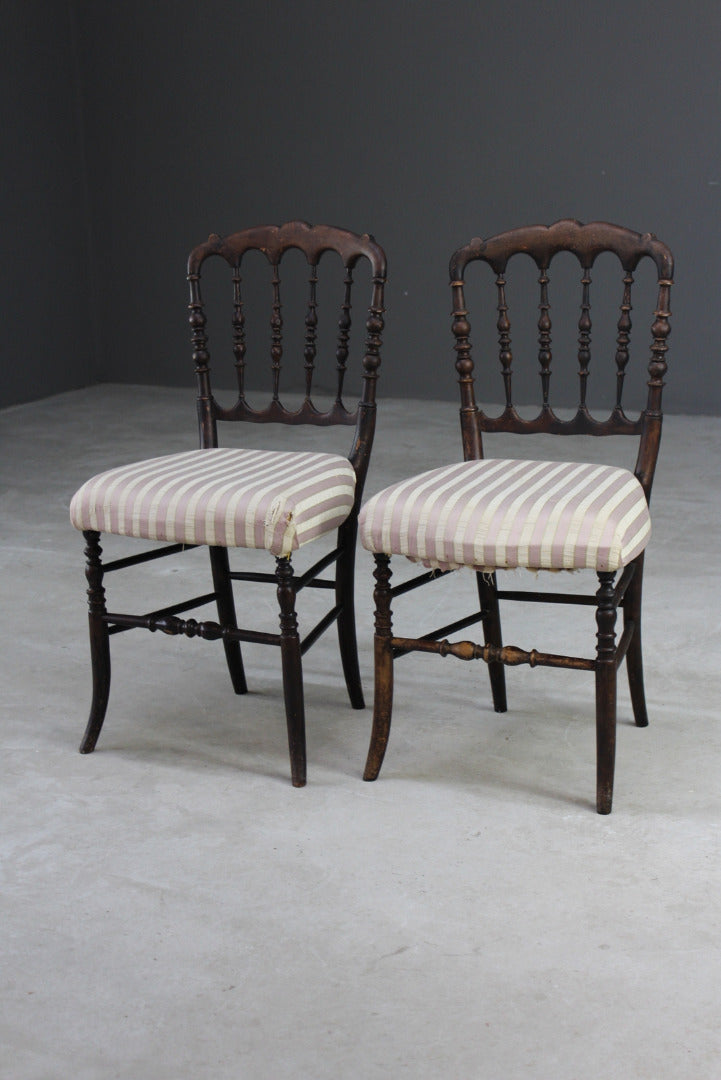 Pair Regency Style Spindle Back Chairs - Kernow Furniture