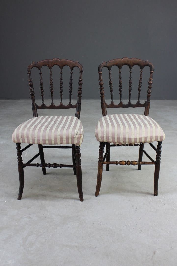 Pair Regency Style Spindle Back Chairs - Kernow Furniture