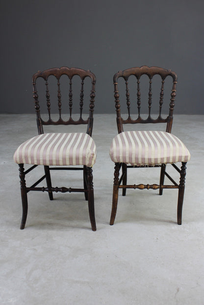 Pair Regency Style Spindle Back Chairs - Kernow Furniture