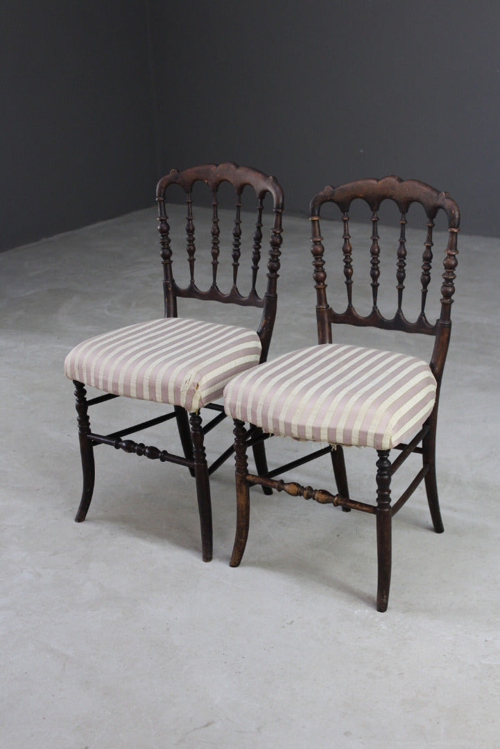 Pair Regency Style Spindle Back Chairs - Kernow Furniture