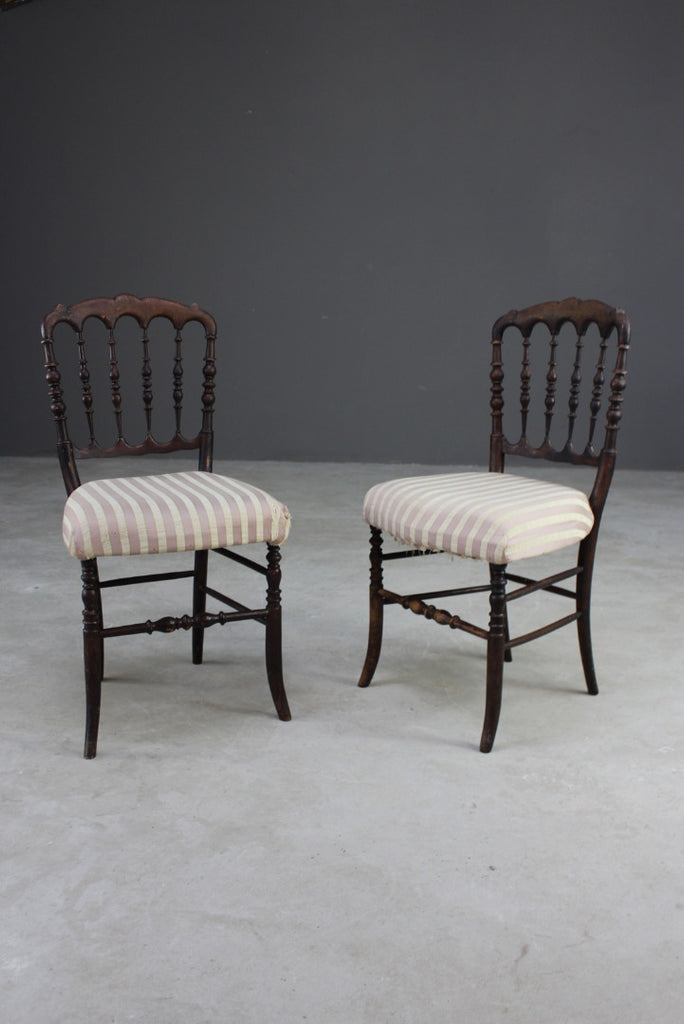 Pair Regency Style Spindle Back Chairs - Kernow Furniture