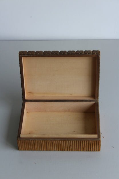 Vintage Carved Wooden Box - Kernow Furniture