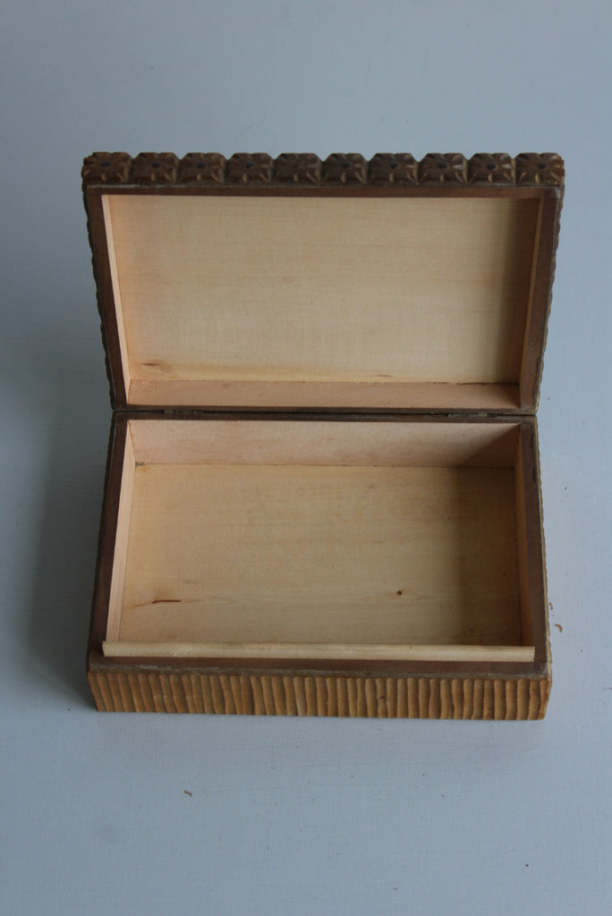 Vintage Carved Wooden Box - Kernow Furniture