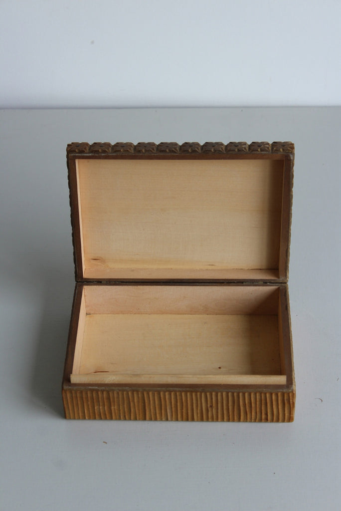 Vintage Carved Wooden Box - Kernow Furniture