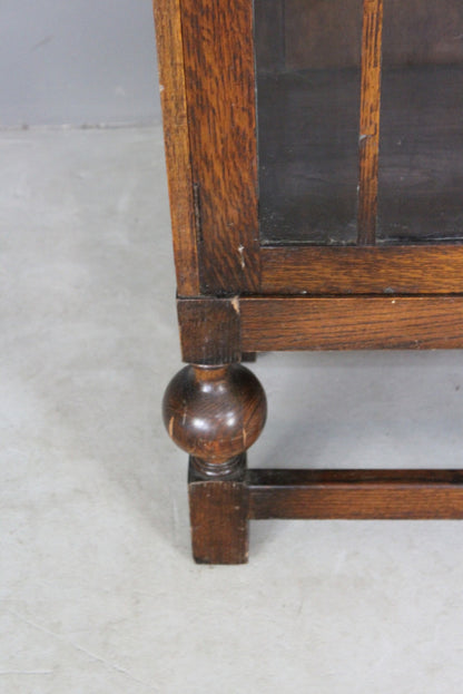 1940s Oak Glazed Bookcase - Kernow Furniture