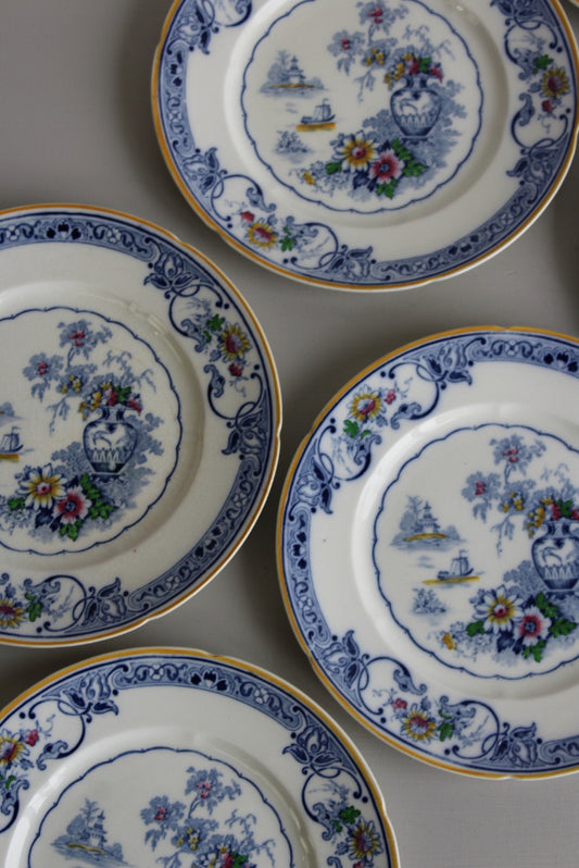 6 x Vintage Grindley Chelsea Ivory Plates - Kernow Furniture