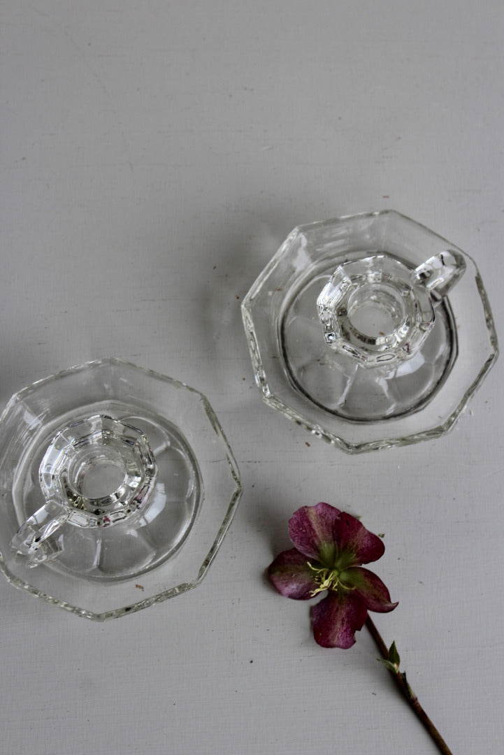 Pair Glass Candle Holder - Kernow Furniture