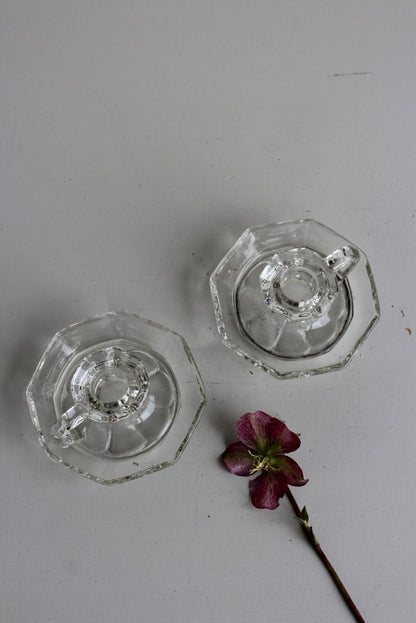 Pair Glass Candle Holder - Kernow Furniture