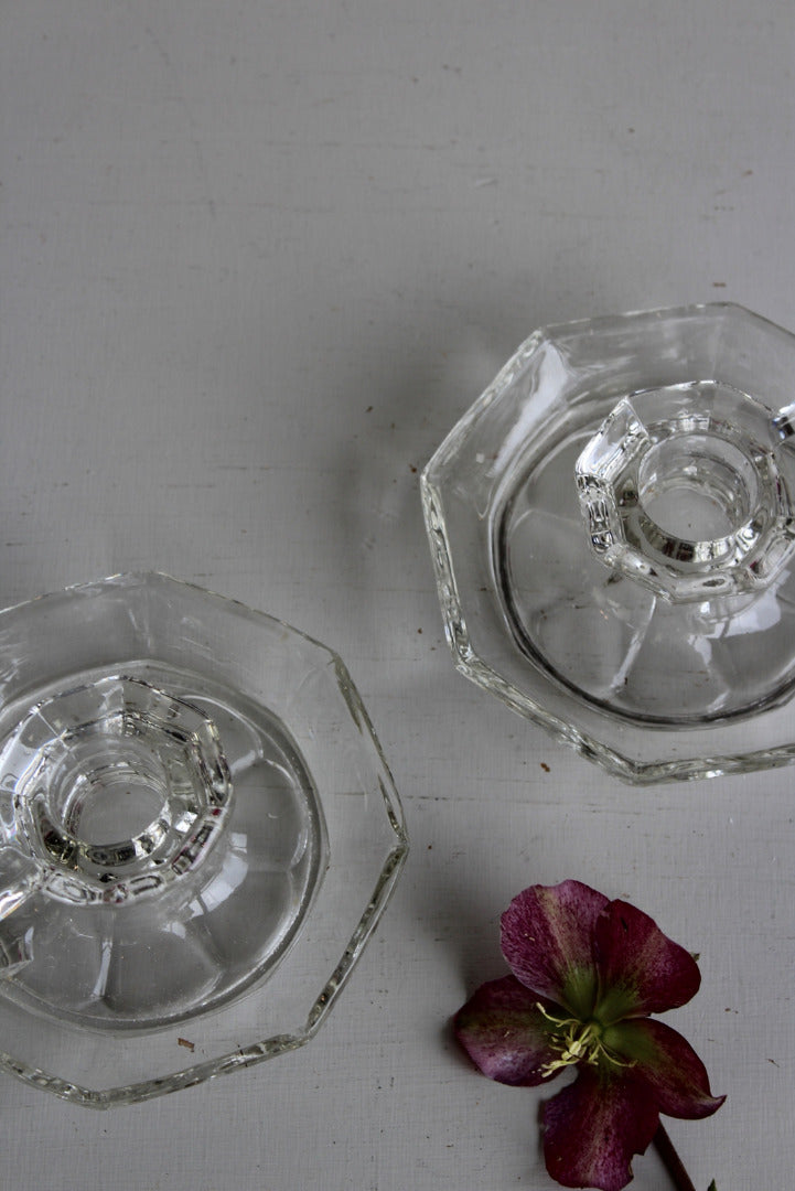 Pair Glass Candle Holder - Kernow Furniture