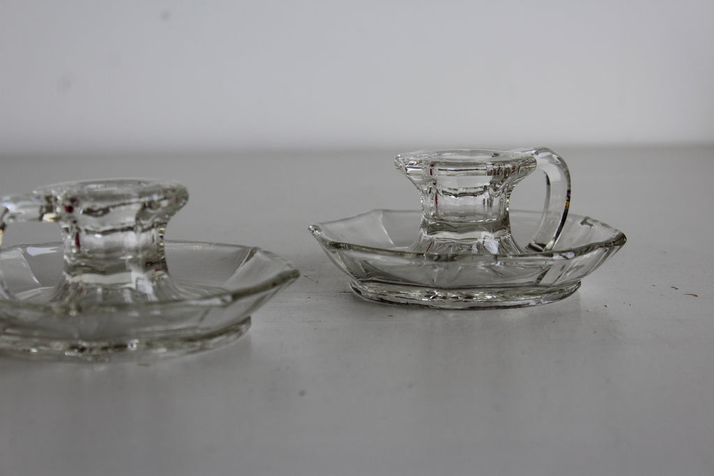Pair Glass Candle Holder - Kernow Furniture