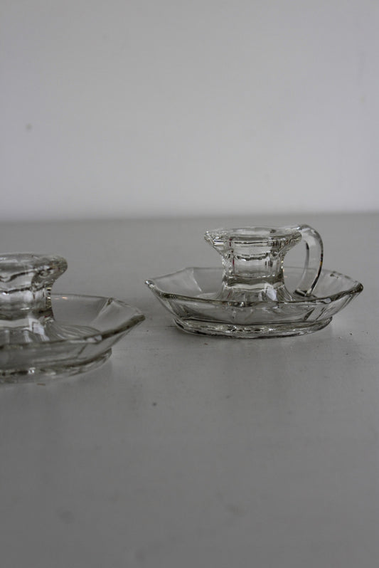 Pair Glass Candle Holder - Kernow Furniture