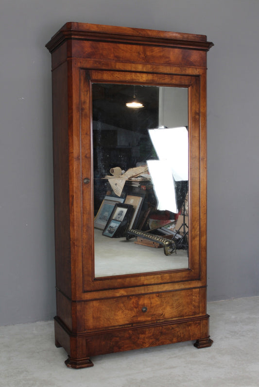 Antique French Walnut Armoire Wardrobe - Kernow Furniture