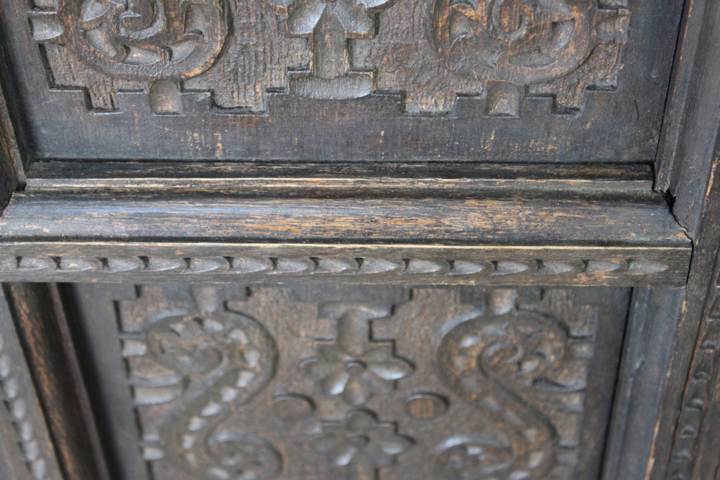 Antique Carved Oak Cupboard - Kernow Furniture