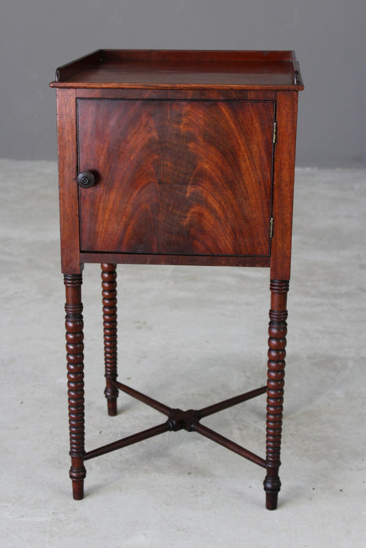 Antique Mahogany Bedside Cabinet - Kernow Furniture
