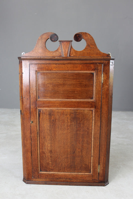 Antique Georgian Oak Hanging Corner Cabinet - Kernow Furniture