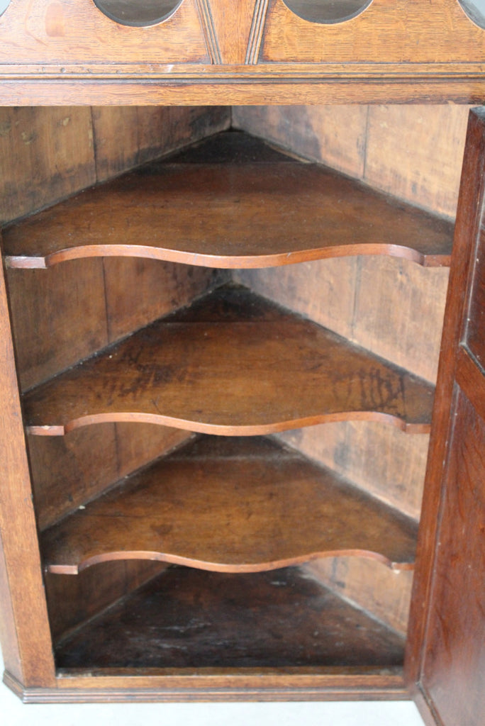 Antique Georgian Oak Hanging Corner Cabinet - Kernow Furniture