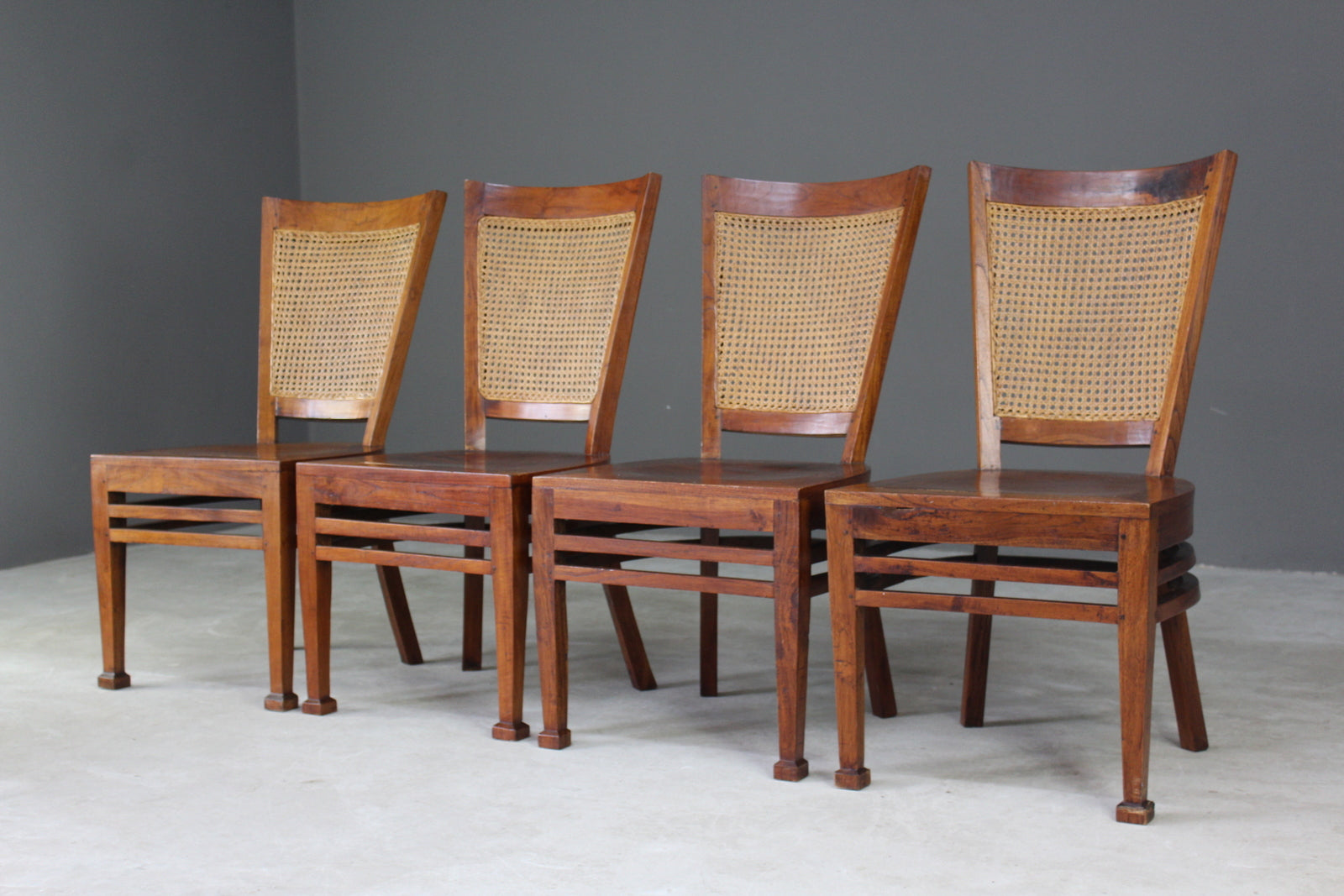 4 Cane Dining Chairs - Kernow Furniture