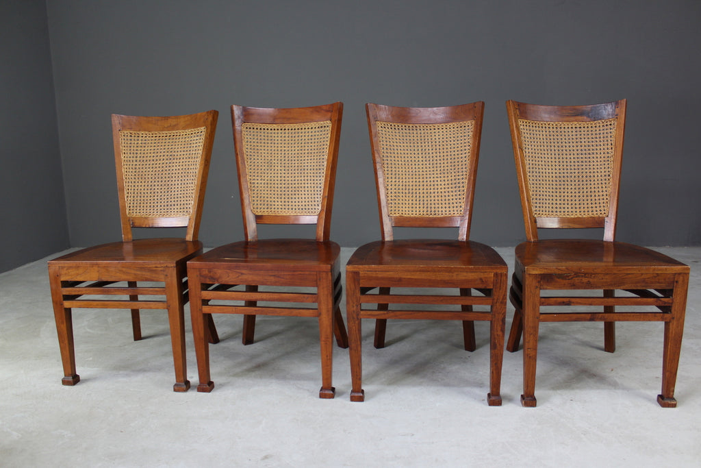 4 Cane Dining Chairs - Kernow Furniture
