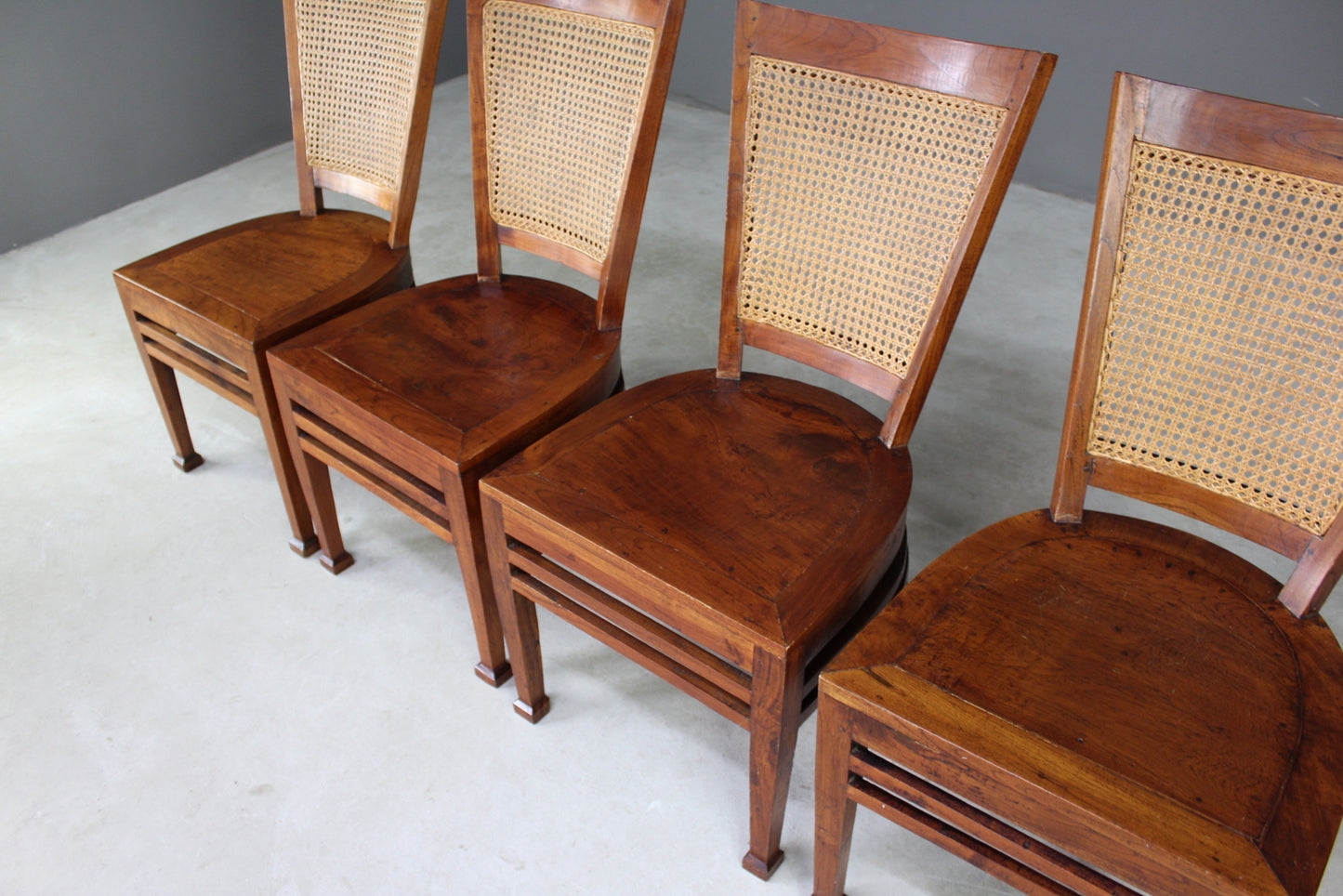 4 Cane Dining Chairs - Kernow Furniture