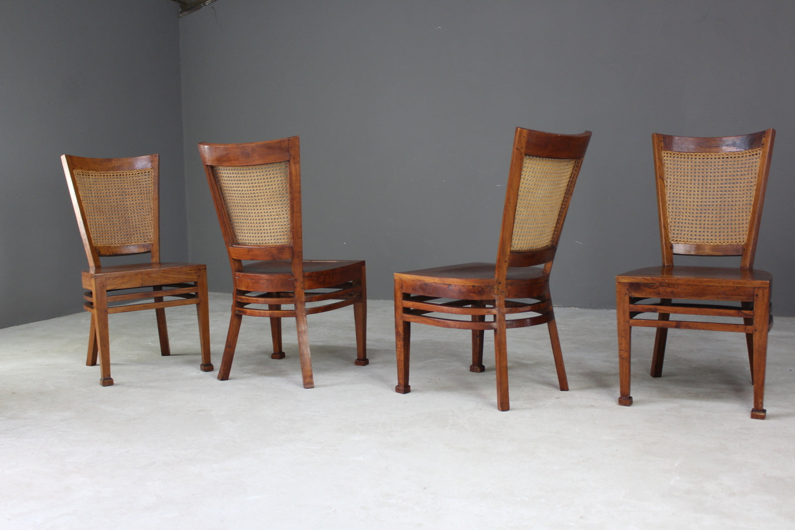 4 Cane Dining Chairs - Kernow Furniture