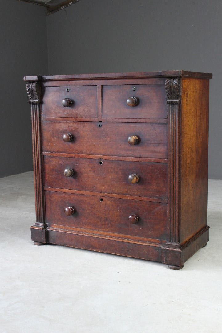 Antique Victorian Mahogany Chest of Drawers - Kernow Furniture