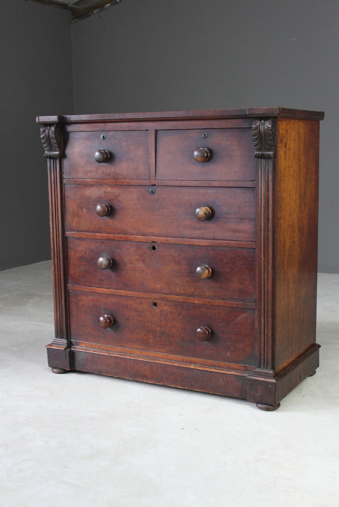 Antique Victorian Mahogany Chest of Drawers - Kernow Furniture