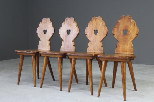 Set 4 Arts & Crafts Elm Kitchen Chairs - Kernow Furniture