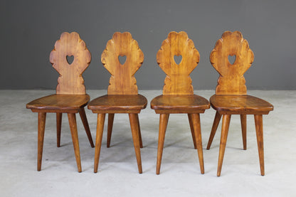 Set 4 Arts & Crafts Elm Kitchen Chairs - Kernow Furniture