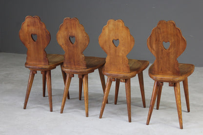 Set 4 Arts & Crafts Elm Kitchen Chairs - Kernow Furniture