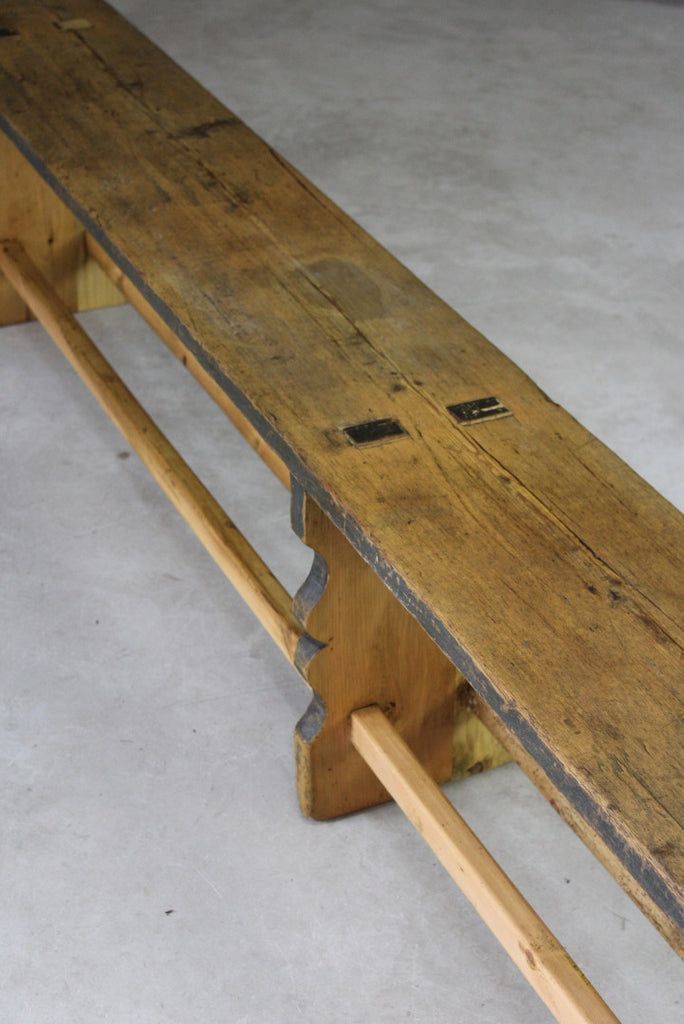 Large Antique Rustic Pine Bench - Kernow Furniture