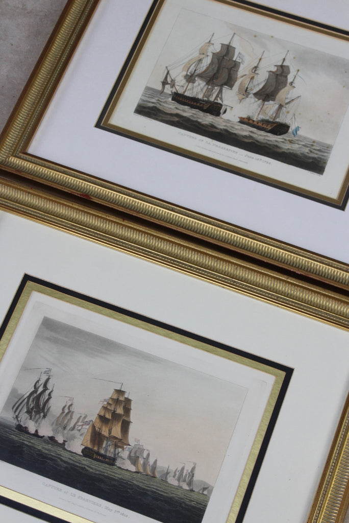 Pair Antique Framed Naval Prints - Kernow Furniture