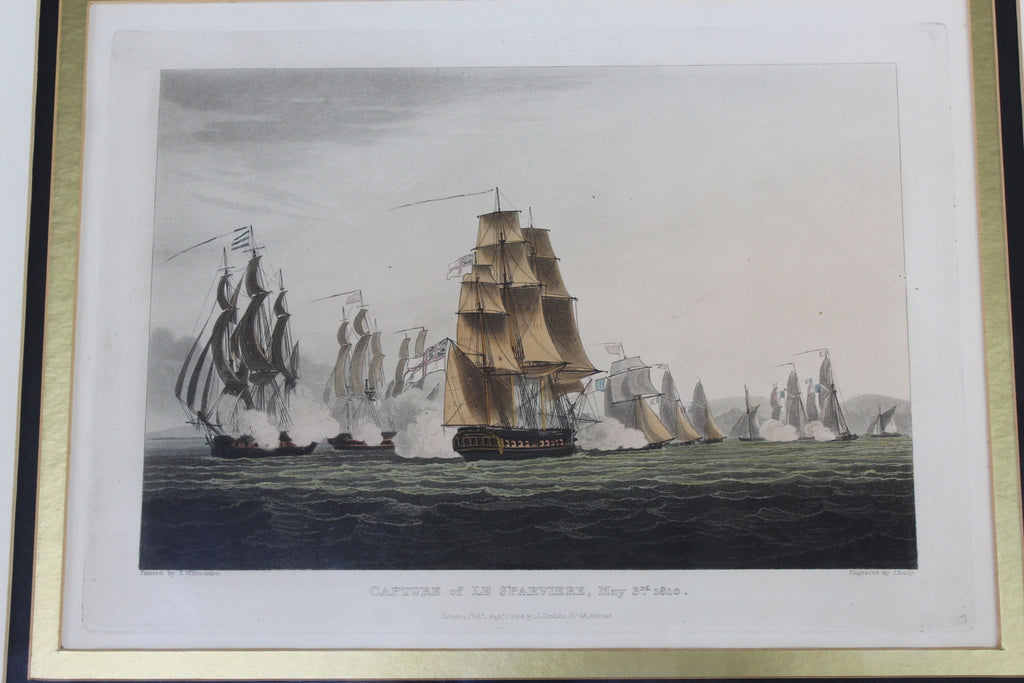 Pair Antique Framed Naval Prints - Kernow Furniture