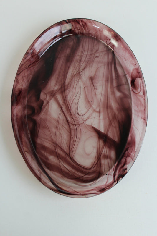 Smoke Glass Oval Dish - Kernow Furniture