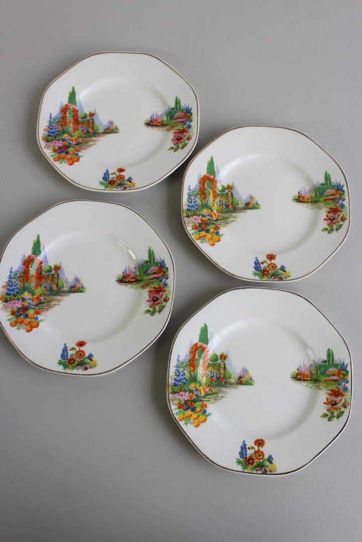 4 Vintage 1940s Tea Plates - Kernow Furniture