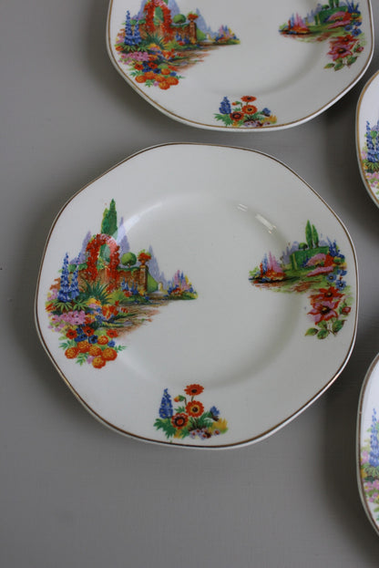 4 Vintage 1940s Tea Plates - Kernow Furniture